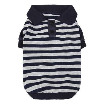 Striped Dog Polo by Dobaz - Navy and Gray