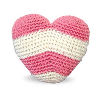 Striped Heart Crochet Dog Toy by Dogo