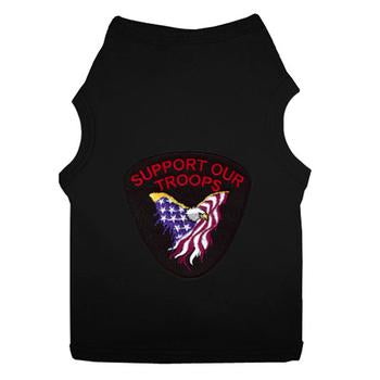 Support Our Troops Patch Dog Tank Top - Black