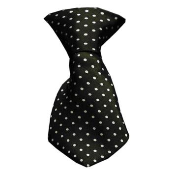 Swiss Dot Dog Neck Tie - Black