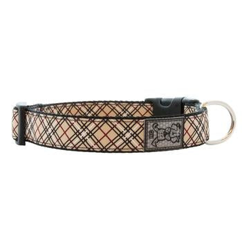 Tartan Adjustable Clip Dog Collar by RC Pet - Tan