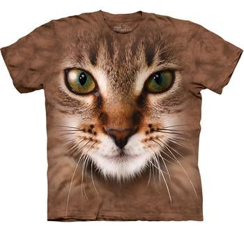 The Mountain Human T-Shirt - Striped Cat Face