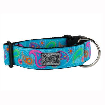 Tropical Paisley Wide Clip Adjustable Dog Collar