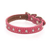 Tuscan Crystallized Leather Dog Collar by Auburn Leather - Pink