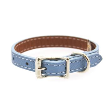 Tuscan Leather Dog Collar by Auburn Leather - Light Blue