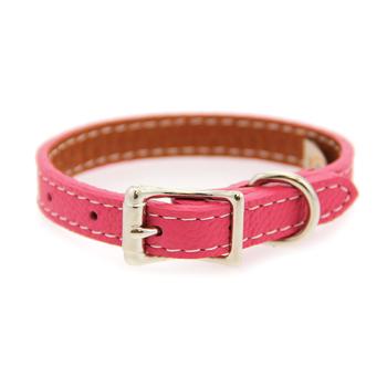 Tuscan Leather Dog Collar by Auburn Leather - Pink