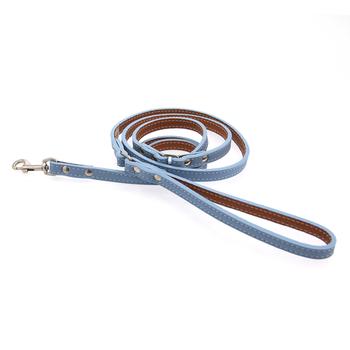 Tuscan Leather Dog Leash by Auburn Leather - Light Blue