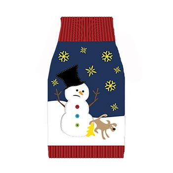 Ugly Holiday Dog Sweater - Snowman and Dog Navy Blue