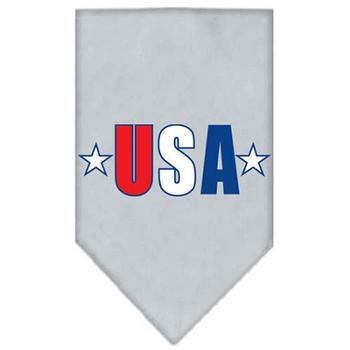 USA Star Screen Print Dog Bandana - Gray