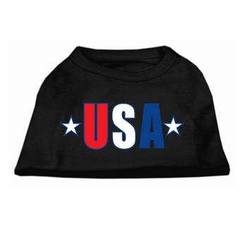 USA Star Screen Print Dog Tank - Black