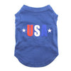 USA Star Screen Print Dog Tank - Blue