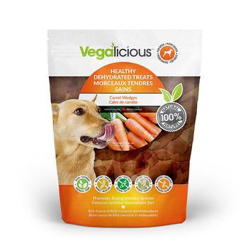 Vegalicious Healthy Dehydrated Dog Treats - Carrot Wedges