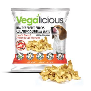 Vegalicious Popped Snack Dog Treat - Lentil Blend