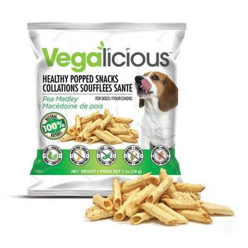 Vegalicious Popped Snack Dog Treat - Pea Medley