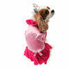 Velvet Princess Dog Costume Dress - Magenta with Tiara