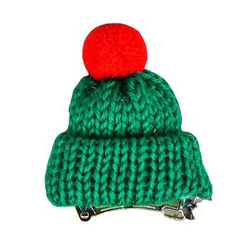 Vivi Winter Hat Dog Barrette By Pinkaholic - Green