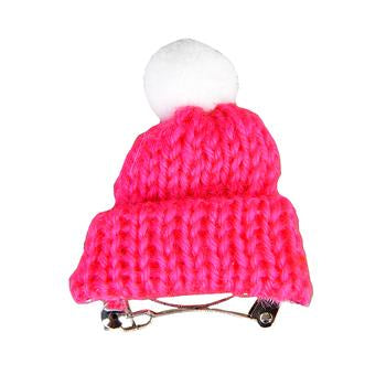 Vivi Winter Hat Dog Barrette By Pinkaholic - Pink