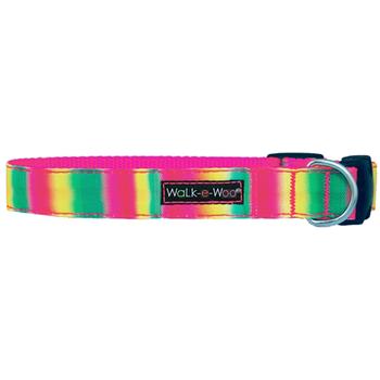 WaLk-e-Woo Tie Dye Dog Collar - Pink/Green