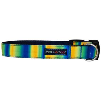 WaLk-e-Woo Tie Dye Dog Collar - Blue/Green