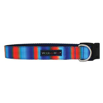 WaLk-e-Woo Tie Dye Dog Collar - Blue/Orange