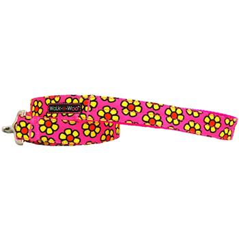 WaLk-e-Woo Yellow Daisies on Pink Dog Leash