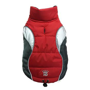 Wave Reflective Puffer Dog Vest By Hip Doggie - Red