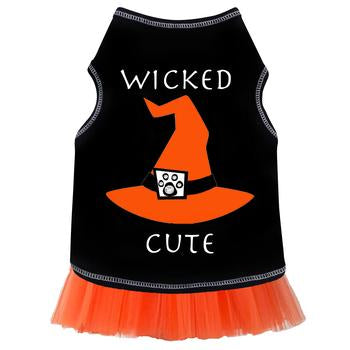 Wicked Cute Witch Hat Dog Dress - Black