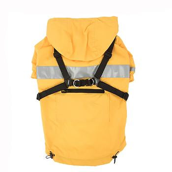 Wilderness Hooded Dog Raincoat by Puppia Life- Yellow