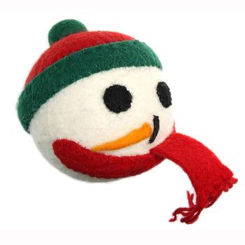 Wooly Wonkz Christmas Ball Dog Toy - Frosty