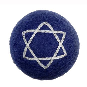 Wooly Wonks Hanukkah Ball Dog Toy - Star of David