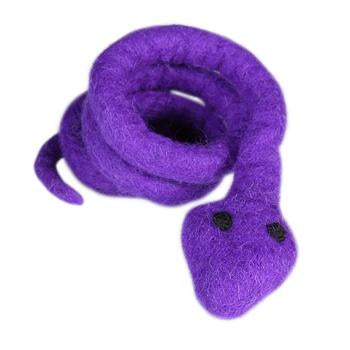 Wooly Wonks Safari Cat Toy - Purple Snake