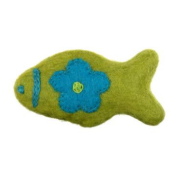 Wooly Wonks Woodland Cat Toy - Lime Fish