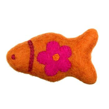 Wooly Wonks Woodland Cat Toy - Orange Fish