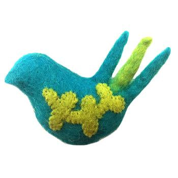 Wooly Wonks Woodland Cat Toy - Teal Bird