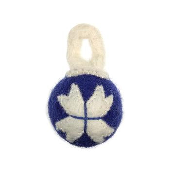 Wooly Wonkz Holiday Ball Dog Toy - Ornament