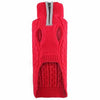 Worthy Dog Cable Zip Dog Sweater - Red