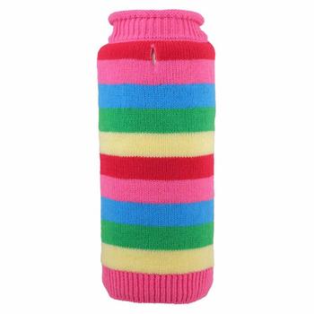 Worthy Dog Dapper Striped Dog Sweater - Pink