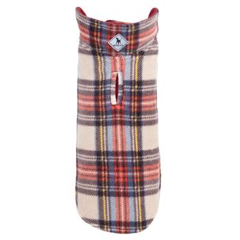 Worthy Dog Fargo Fleece Dog Jacket - Tan Plaid ii