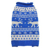 Worthy Dog Holiday Ski Dog Sweater - Reindeer Blue