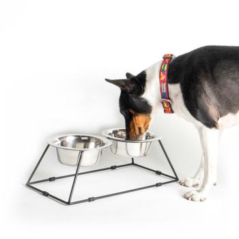 Worthy Dog M-Series Double Bowl Dog Feeder