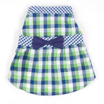 Worthy Dog Navy Checkered Dog Dress