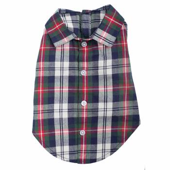 Worthy Dog Navy Plaid Dog Shirt