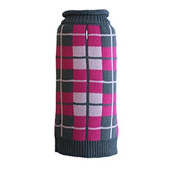 Worthy Dog Oxford Plaid Dog Sweater - Pink