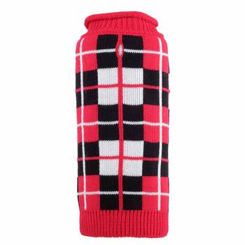 Worthy Dog Oxford Plaid Dog Sweater - Red