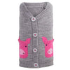 Worthy Dog Pig Dog Cardigan - Gray