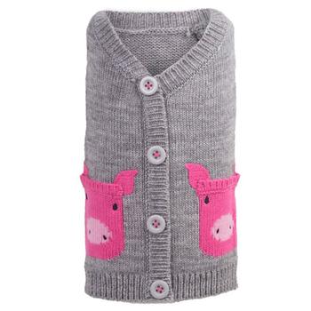 Worthy Dog Pig Dog Cardigan - Gray