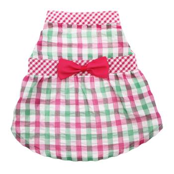 Worthy Dog Pink Checkered Dog Dress