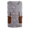 Worthy Dog Reindeer Dog Cardigan - Gray