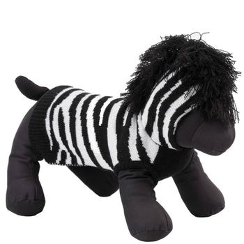 Worthy Dog Zebra Dog Hoodie - Black/White