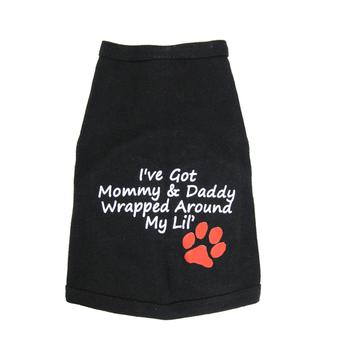 Wrapped Around My Lil' Paw Dog Tank Top - Black